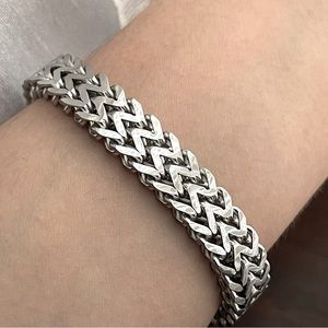 Stitched up Metal Chain Bracelet